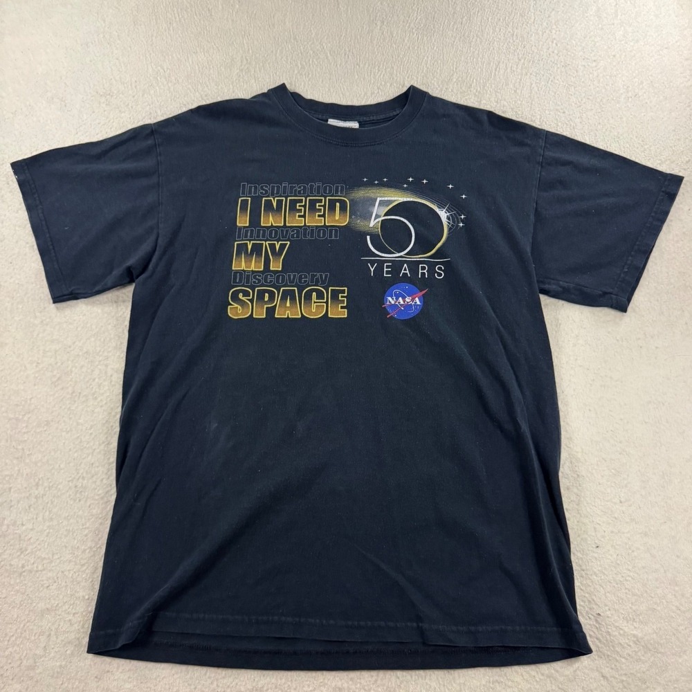 NASA‎ Kennedy Space Center T-Shirt Mens Medium Black Good 50 Years Anniversary